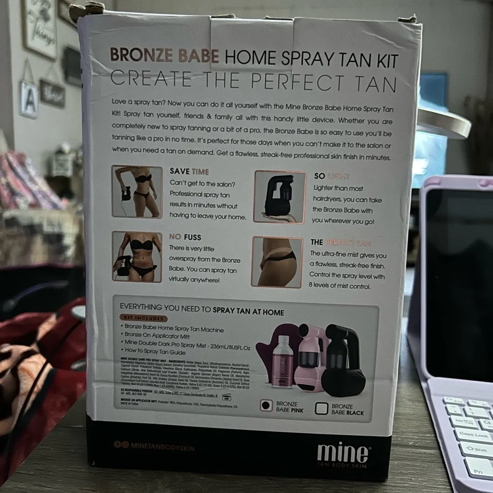 NEW IN BOX - MineTan Bronze Babe Home Spray Tan Kit - Pink Sprayer - Picture 3 of 16